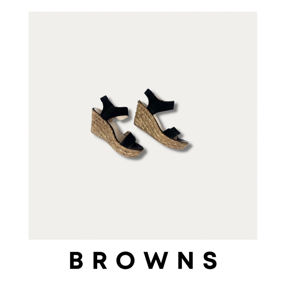 Browns Couture Wedge Espadrille Suede Strap